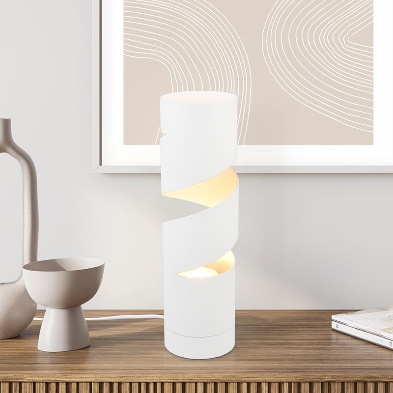 Lampe de table design blanche, Marouan, avec interrupteur