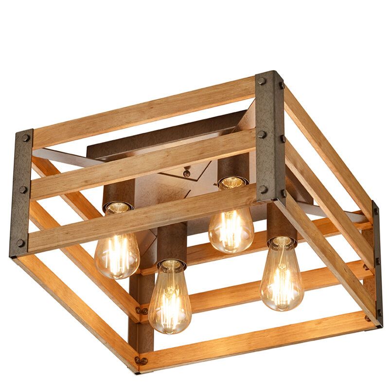 Lampe plafond en bois marronne, Ekon Lampe plafond en bois marronne, Ekon