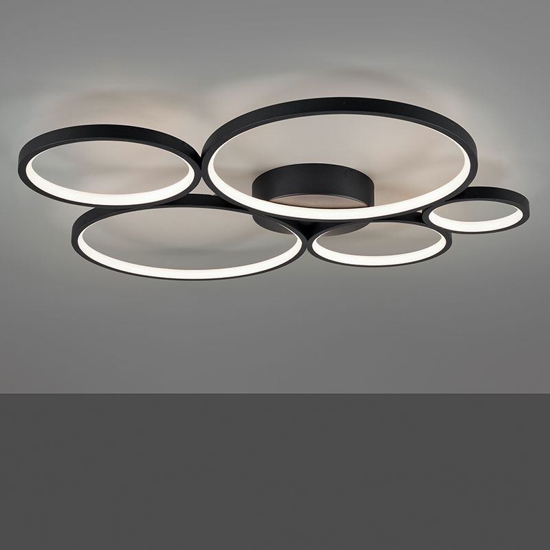 Lampe plafond moderne noire, Robon, 49W, 3000K LED Lampe plafond moderne noire, Robon, 49W, 3000K LED