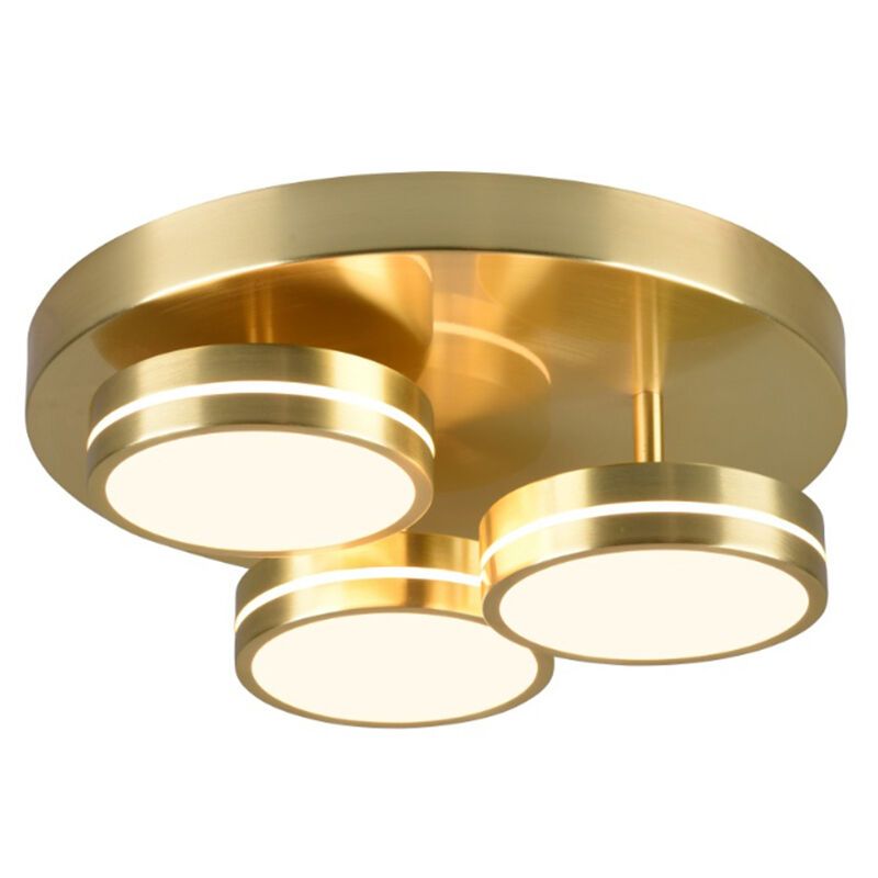 Lampe plafond moderne laiton, Marjon, 24W, 3000K LED, gradable en 3 étapes