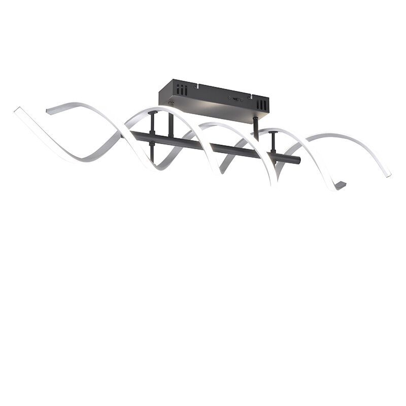 Plafonnier design chromé, Sylvian, 41W, blanc chaud à froid réglable LED, gradable en 3 étapes