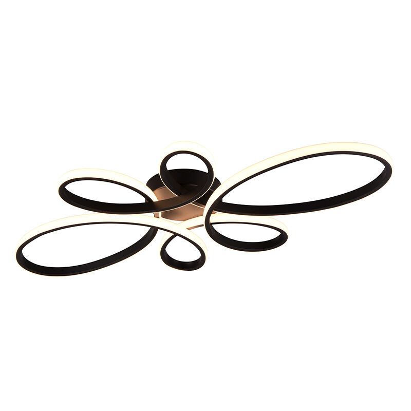 Plafonnier design noir, Vikash, 32W, 3000K LED, gradable en 3 étapes Plafonnier design noir, Vikash, 32W, 3000K LED, gradable en 3 étapes