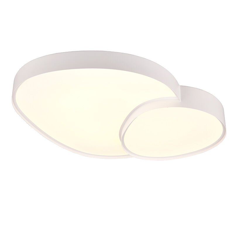 Plafonnier en métal blanc, Merwin, 51W, blanc chaud à froid réglable LED, avec télécommande