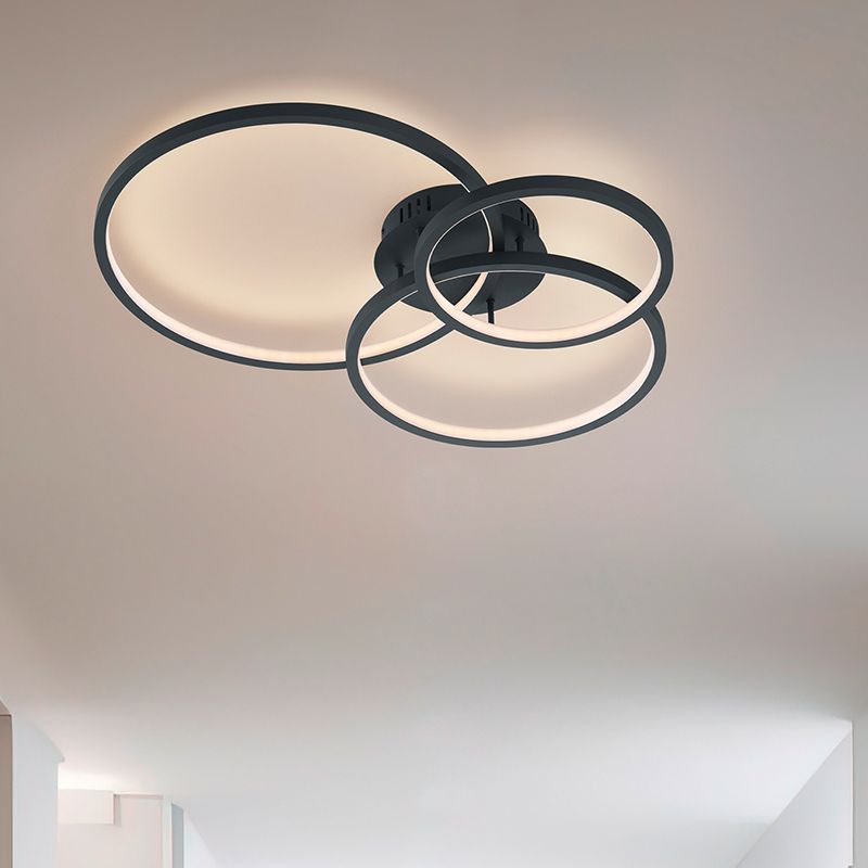 Lampe plafond moderne anthracite, Harold, 36W, RGBW LED, avec télécommande