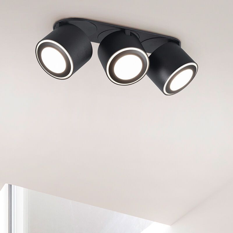 Lampe plafond moderne noire, Jorno, 3,5W, 3000K LED