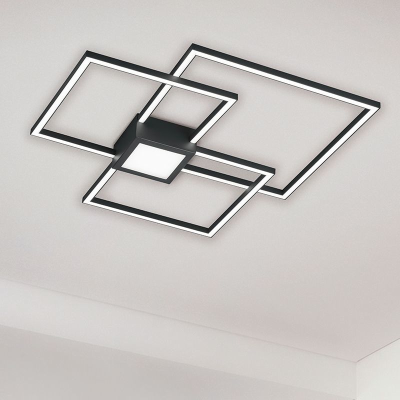 Lampe plafond moderne anthracite, Kimoni, 38W, 3000K LED