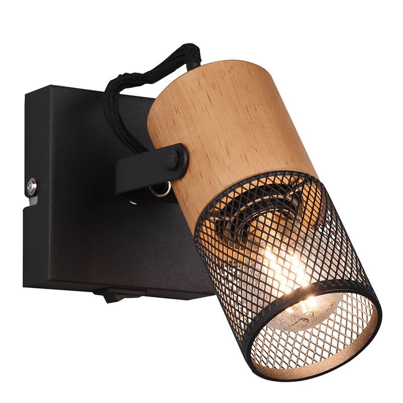 Spot mural vintage noir, Jessica, avec interrupteur Spot mural vintage noir, Jessica, avec interrupteur