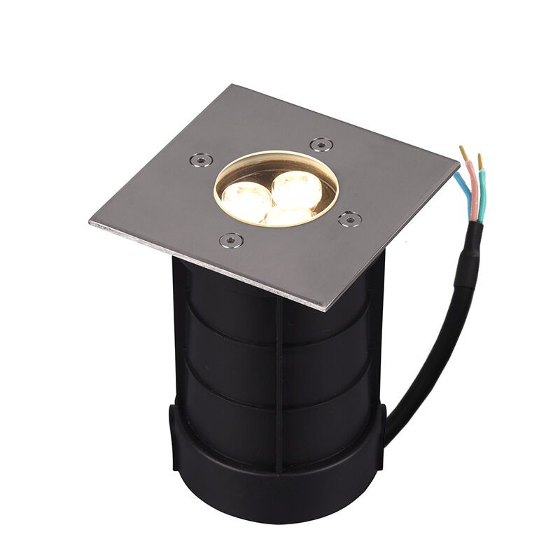 Spot encastré extérieur moderne nickel, Jabari, 3W, 3000K LED, IP65