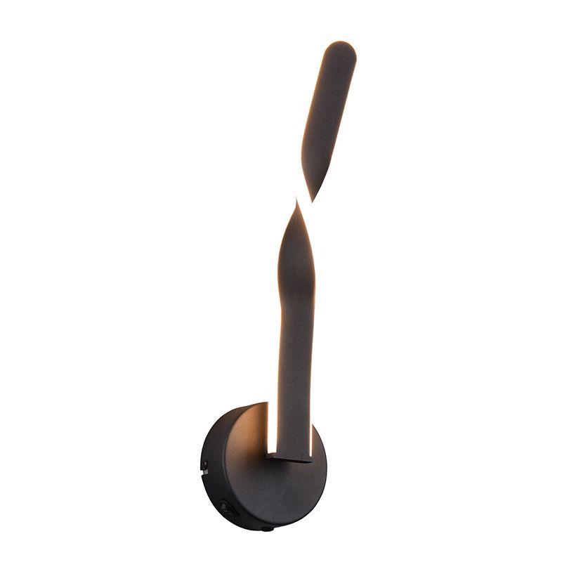 Applique murale design noire, Quirinus, 11W, 4000K LED, avec interrupteur Applique murale design noire, Quirinus, 11W, 4000K LED, avec interrupteur
