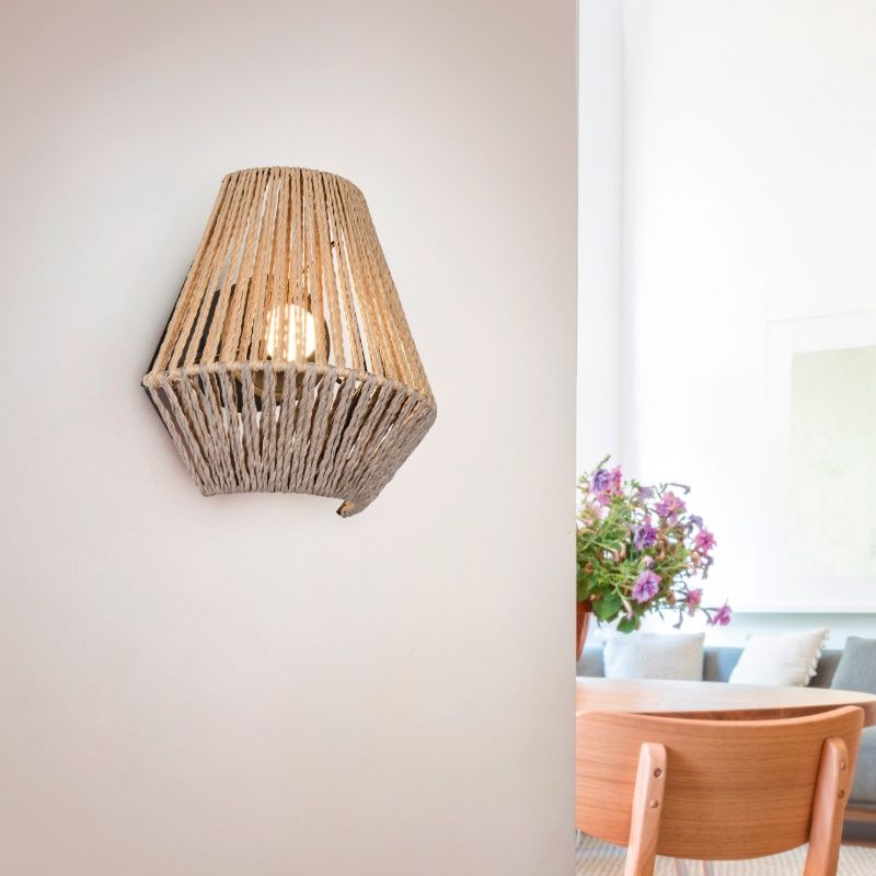 Applique murale rechargeable en papier marronne, Isaura, 1,5W, 3000K LED, gradable en 3 étapes