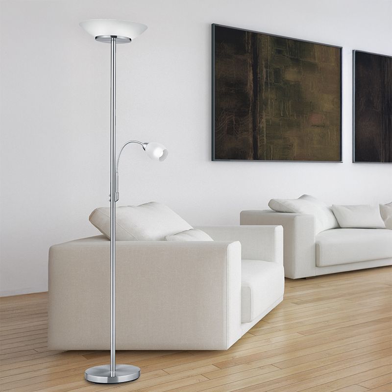 Lampadaire liseuse moderne nickel, Larry Lampadaire liseuse moderne nickel, Larry