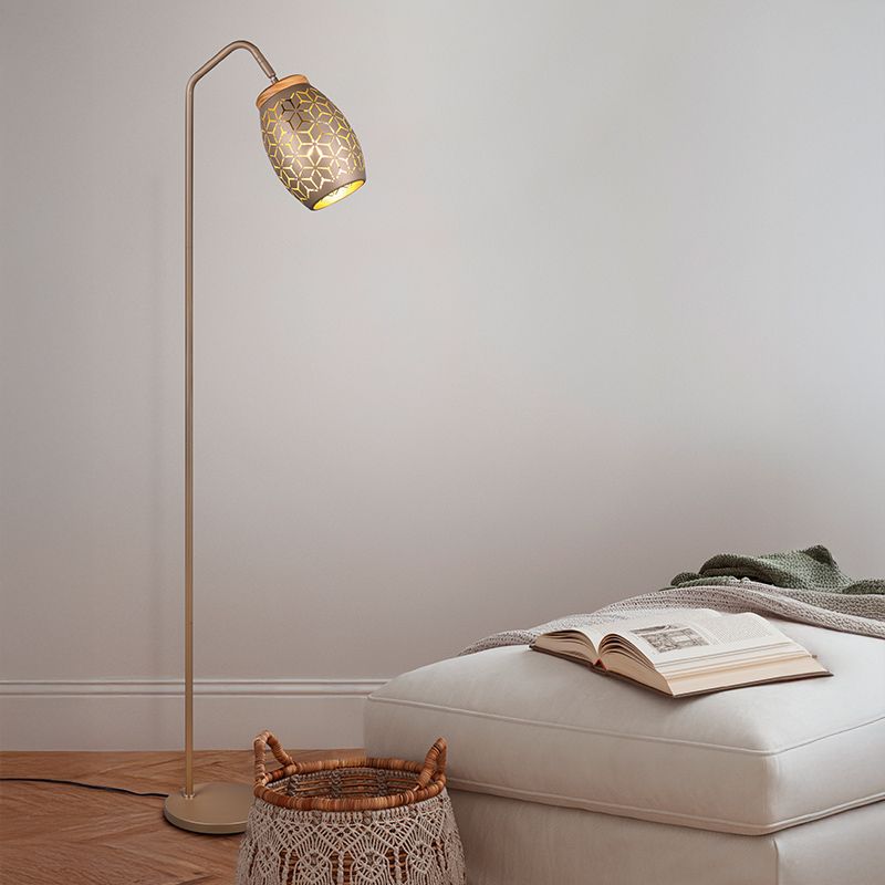 Lampadaire moderne marron, Delana, avec interrupteur