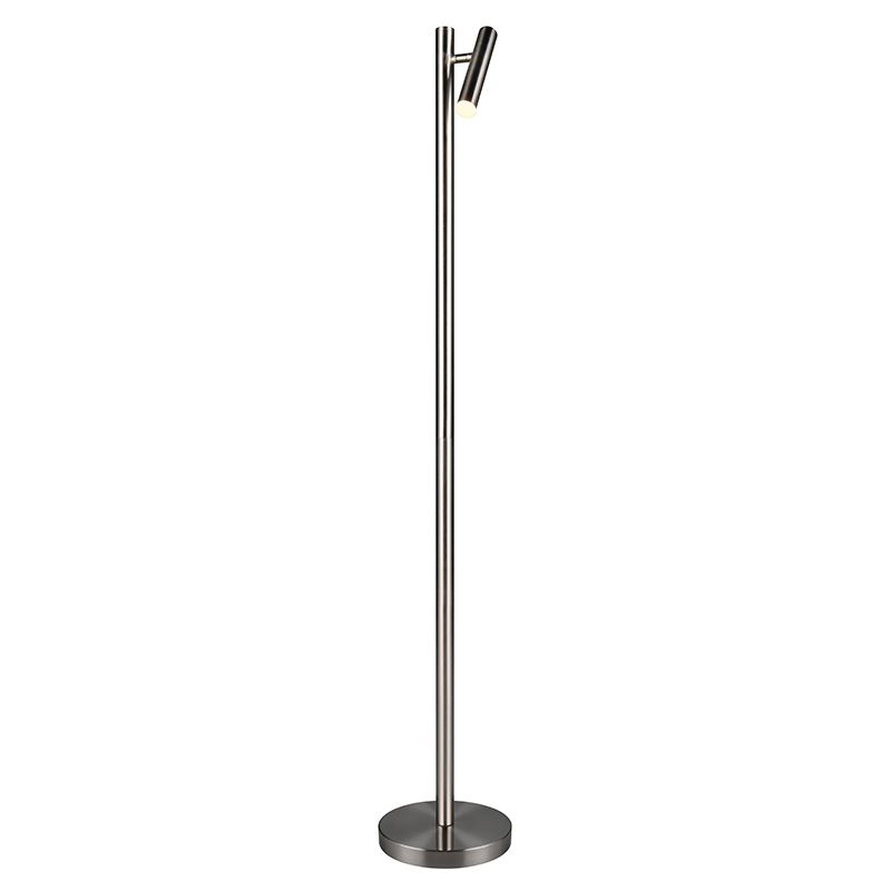 Lampadaire rechargeable moderne nickel, Peniguet, 3W, blanc chaud à froid réglable LED, avec variateur tactile