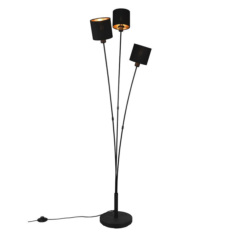 Lampadaire moderne noir, Koge, avec interrupteur Lampadaire moderne noir, Koge, avec interrupteur