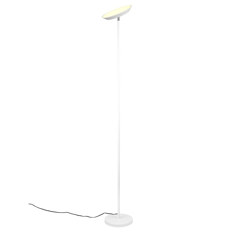 Lampadaire moderne blanc, Shahid, 17W, blanc chaud à froid réglable LED, avec variateur tactile