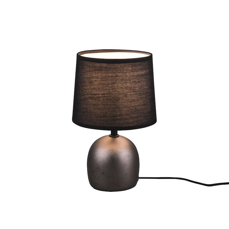 Lampe de table en céramique nickel, Myrna, avec interrupteur