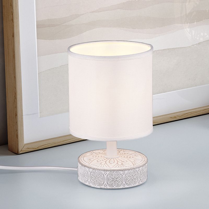 Lampe de table en céramique blanche, Lola, avec interrupteur