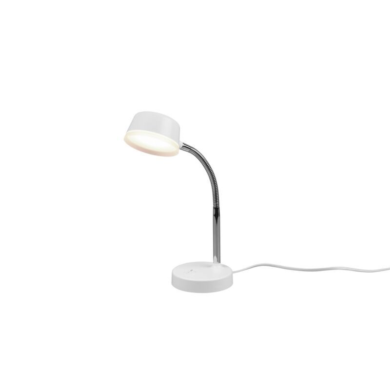 Lampe de bureau moderne blanche, Fabio, 4,5W, 3000K LED, avec interrupteur