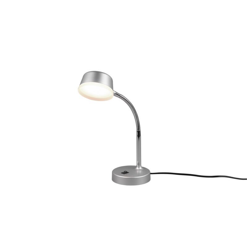Lampe de bureau moderne nickel, Fabio, 4,5W, 3000K LED, avec interrupteur