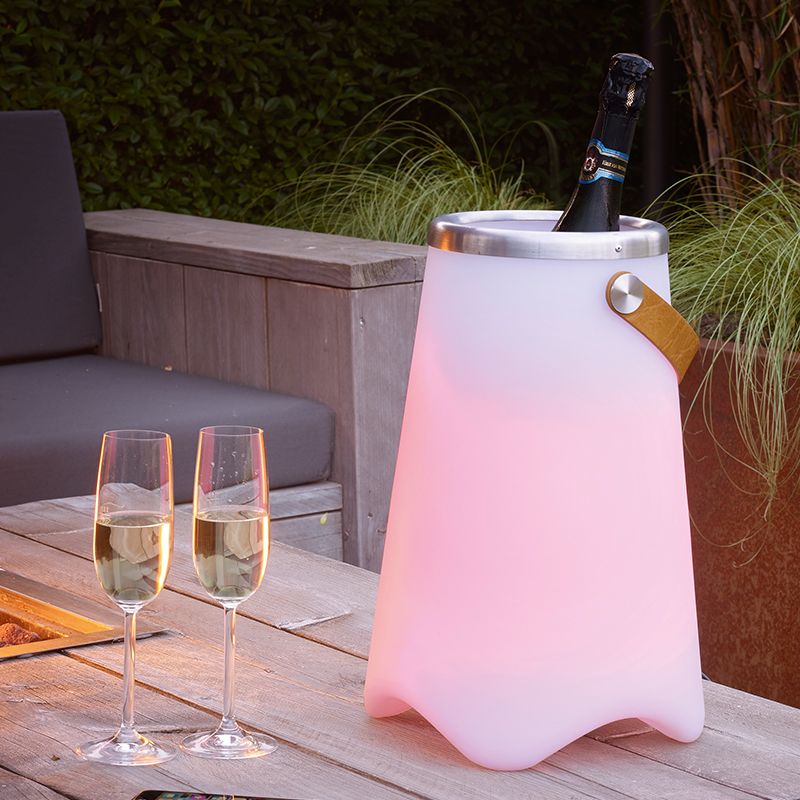 Lampe de table extérieur moderne blanche, Sedex, 2W, RGBW LED, IP44, avec télécommande Lampe de table extérieur moderne blanche, Sedex, 2W, RGBW LED, IP44, avec télécommande