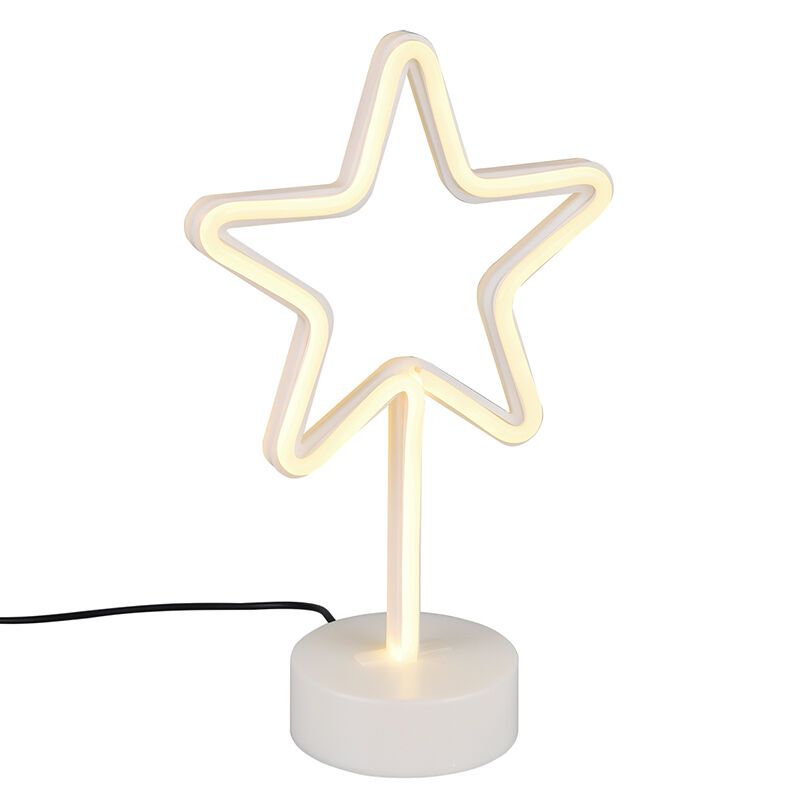Lampe de table pour enfants en plastique blanche, Sario, 1W, 3000K LED Lampe de table pour enfants en plastique blanche, Sario, 1W, 3000K LED