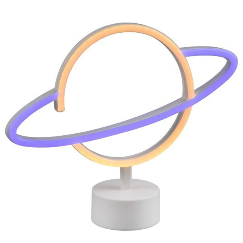 Lampe de table pour enfants en plastique blanche, Planet, 2W, 3000K LED, avec interrupteur Lampe de table pour enfants en plastique blanche, Planet, 2W, 3000K LED, avec interrupteur