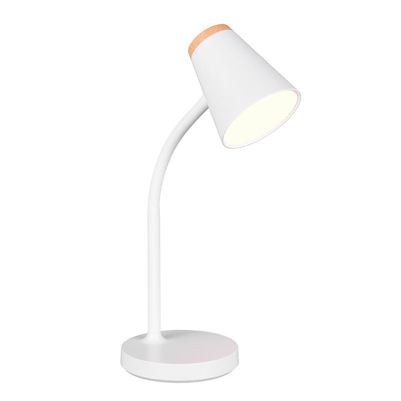Lampe de table moderne blanche, Rahul, 4,5W, 3000K LED, avec interrupteur