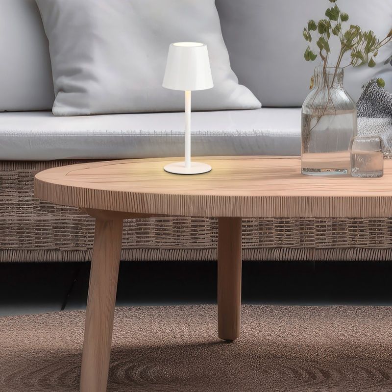 Lampe de table rechargeable en métal blanche, Priya, 1,6W, blanc chaud à froid réglable LED, gradable en 3 étapes Lampe de table rechargeable en métal blanche, Priya, 1,6W, blanc chaud à froid réglable LED, gradable en 3 étapes