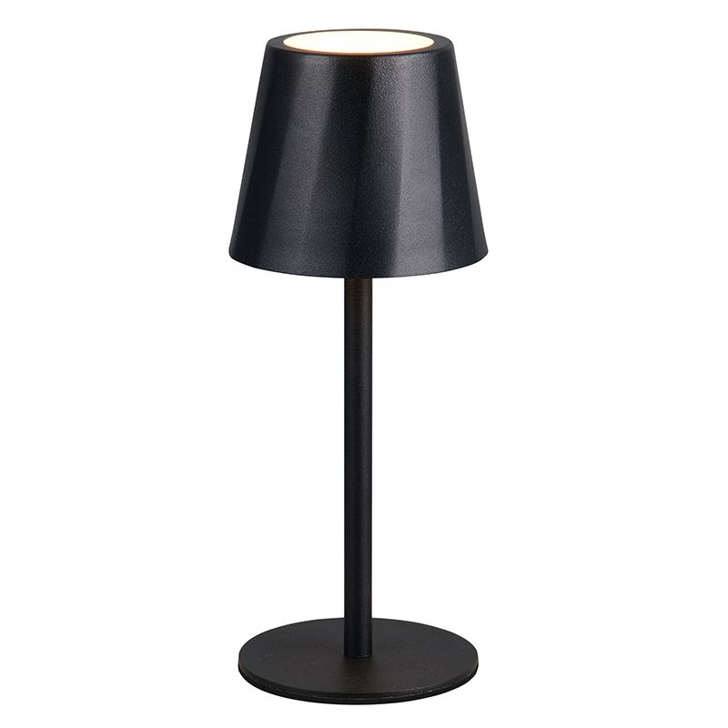 Lampe de table rechargeable en métal noire, Priya, 1,6W, blanc chaud à froid réglable LED, gradable en 3 étapes Lampe de table rechargeable en métal noire, Priya, 1,6W, blanc chaud à froid réglable LED, gradable en 3 étapes
