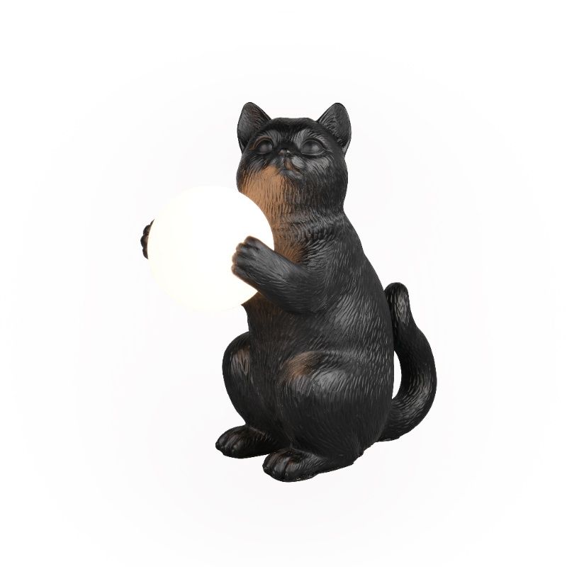 Lampe de table moderne noire, Gatto, avec interrupteur