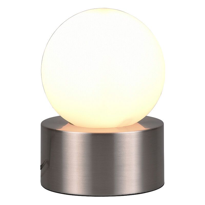 Lampe de table moderne nickel, Mirjam, avec interrupteur