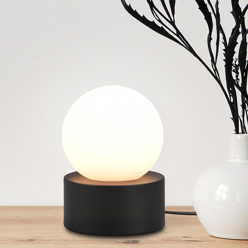 Lampe de table moderne noire, Mirjam, avec interrupteur