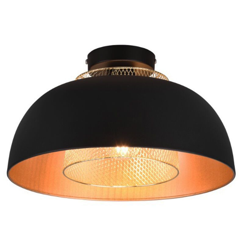 Plafonnier industriel noir, Sylvano