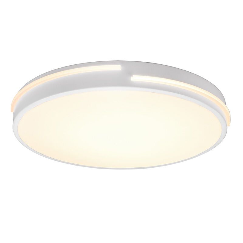 Lampe plafond moderne blanche, Fadi, 24W, blanc chaud à froid réglable LED, avec télécommande