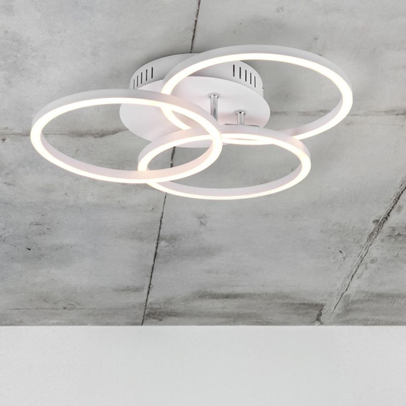 Lampe plafond moderne blanche, Kobus, 27W, blanc chaud à froid réglable LED, avec télécommande