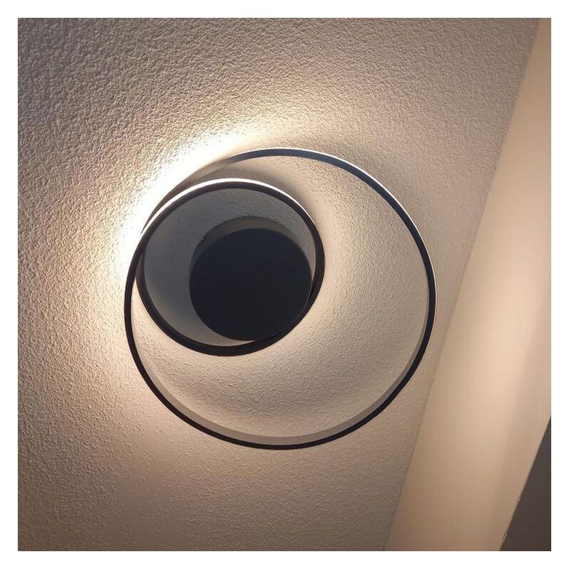 Lampe plafond moderne taupe, Sassandra, 22W, 3000K LED, gradable en 3 étapes