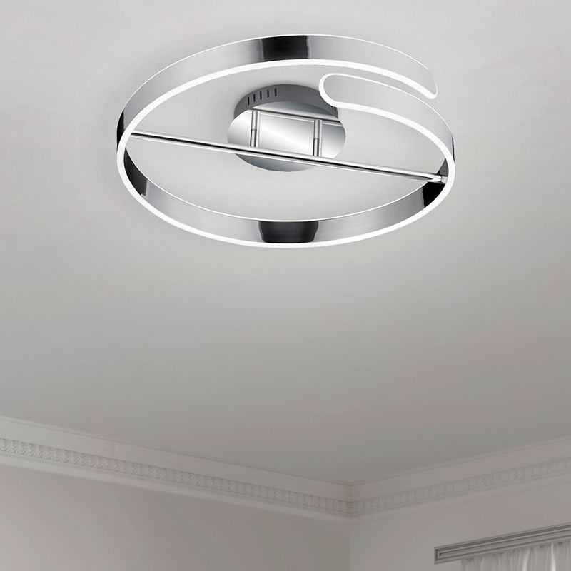 Lampe plafond design chromée, Resy, 37W, 4000K LED, gradable en 3 étapes