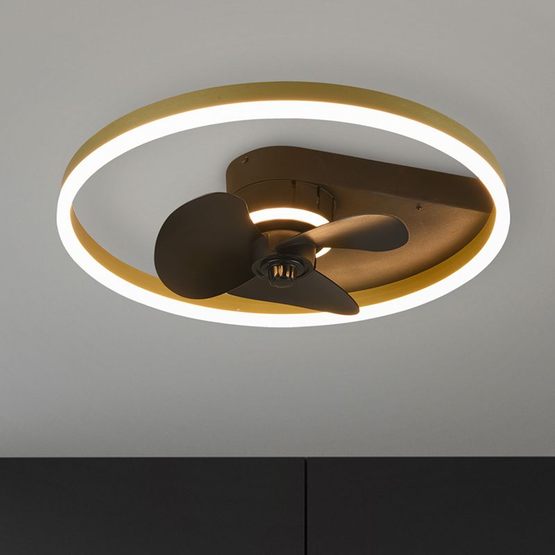 Ventilateur de plafond moderne noir, Medy, 30W, blanc chaud à froid réglable LED, avec télécommande