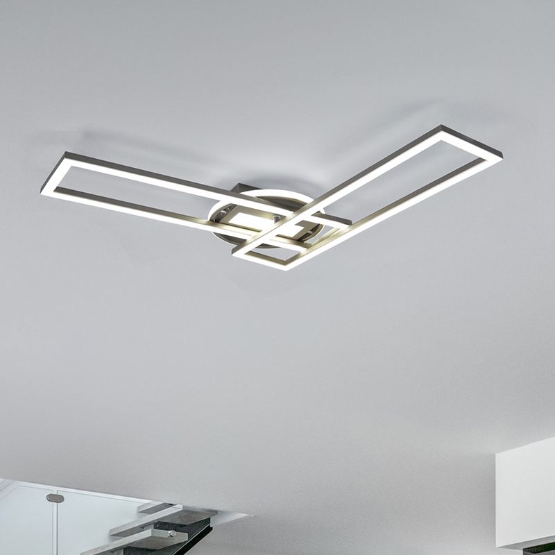 Lampe plafond moderne nickel, Jadon, 30W, blanc chaud à froid réglable LED Lampe plafond moderne nickel, Jadon, 30W, blanc chaud à froid réglable LED