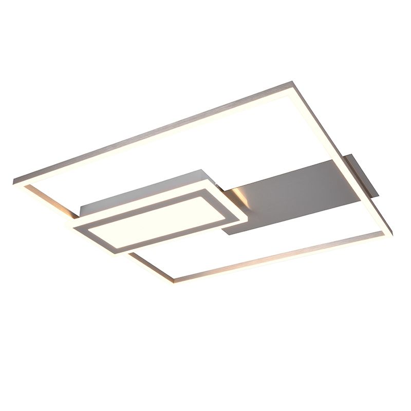 Lampe plafond design nickel, Shun, 32W, blanc chaud à froid réglable LED Lampe plafond design nickel, Shun, 32W, blanc chaud à froid réglable LED