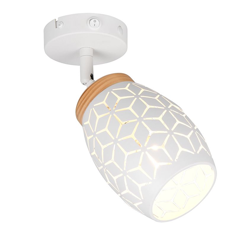 Spot mural moderne blanc, Delana, avec interrupteur Spot mural moderne blanc, Delana, avec interrupteur