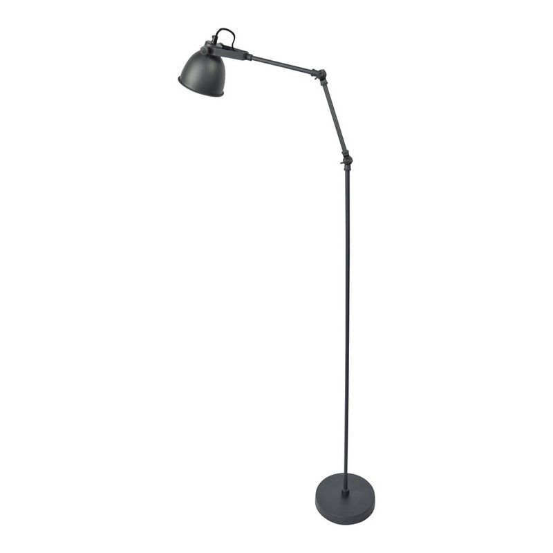 Lampadaire noir industriel, Melco, avec interrupteur