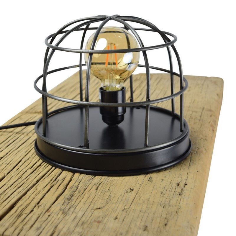 Lampe de table noire industrielle, Nova, avec interrupteur