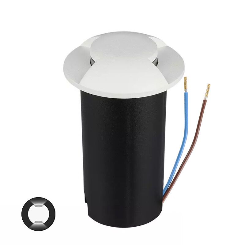 Spot encastré extérieur blanc moderne, Marcus, 1W, 3000K LED, IP67