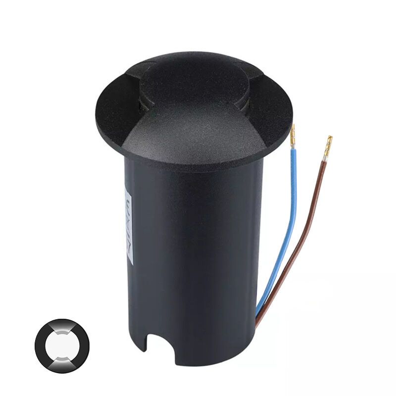 Spot encastré extérieur noir moderne, Marcus, 1W, 6500K LED, IP67 Spot encastré extérieur noir moderne, Marcus, 1W, 6500K LED, IP67