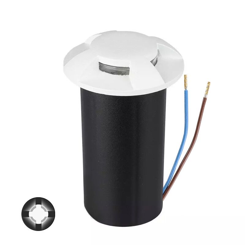 Spot encastré extérieur blanc moderne, Marcus, 1W, 6500K LED, IP67