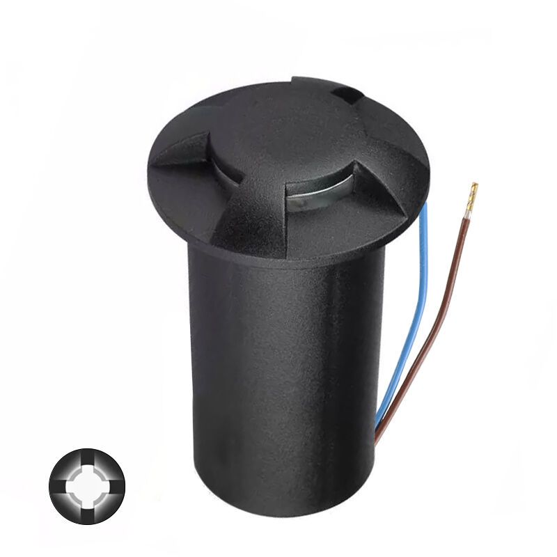 Spot encastré extérieur noir moderne, Marcus, 1W, 6500K LED, IP67