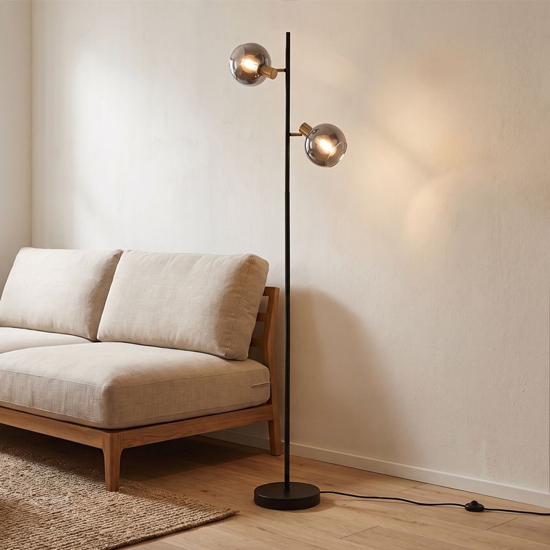 Lampadaire gris moderne, Avery, avec interrupteur Lampadaire gris moderne, Avery, avec interrupteur