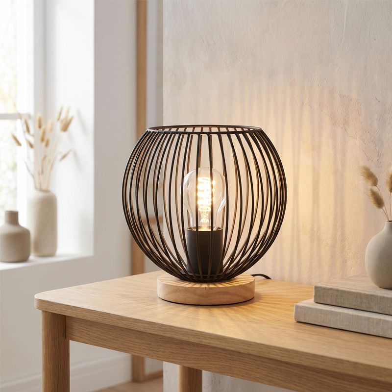 Lampe de table noire industrielle, Wiro, avec interrupteur