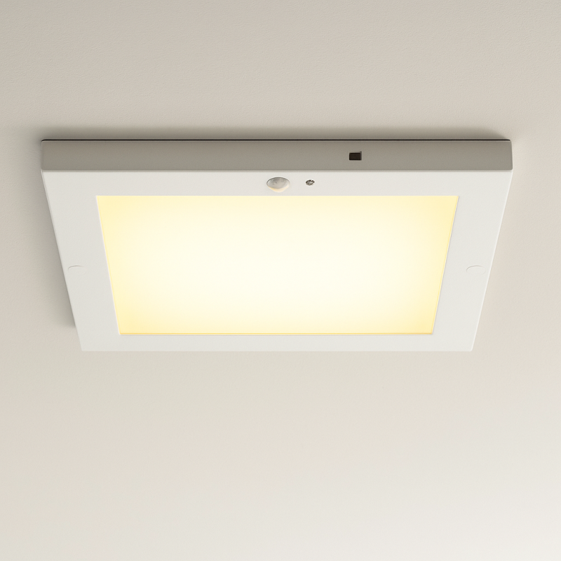 Plafonnier avec capteur blanc en plastique, Luan, 20W, 3000K LED